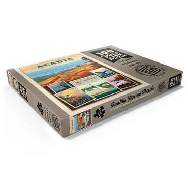 Darstellung des Puzzle Motivs Acadia National Park: Collage Print, Vintage Poster 100 Puzzle Schachtel Ansicht1