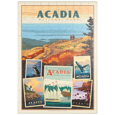 Darstellung des Puzzle Motivs puzzleplate Acadia National Park: Collage Print, Vintage Poster 100 Puzzle