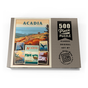 Darstellung des Puzzle Motivs Acadia National Park: Collage Print, Vintage Poster 500 Puzzle Schachtel Ansicht3