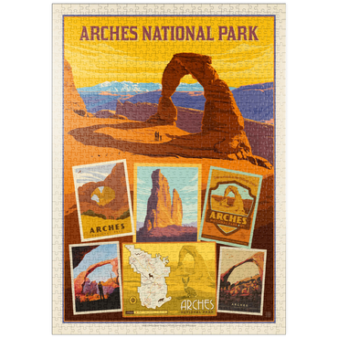 Darstellung des Puzzle Motivs puzzleplate Arches National Park: Collage Print, Vintage Poster 1000 Puzzle
