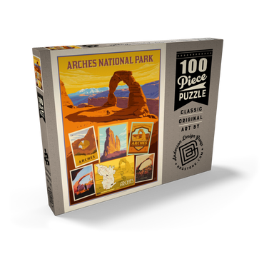 Darstellung des Puzzle Motivs Arches National Park: Collage Print, Vintage Poster 100 Puzzle Schachtel Ansicht2