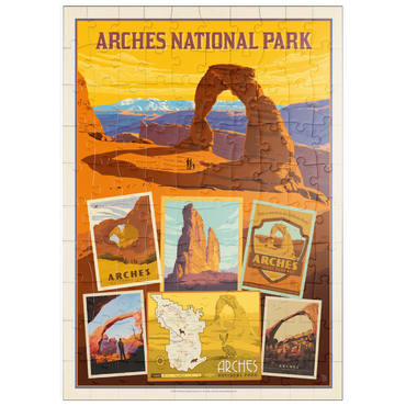 Darstellung des Puzzle Motivs puzzleplate Arches National Park: Collage Print, Vintage Poster 100 Puzzle