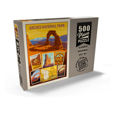 Darstellung des Puzzle Motivs Arches National Park: Collage Print, Vintage Poster 500 Puzzle Schachtel Ansicht2