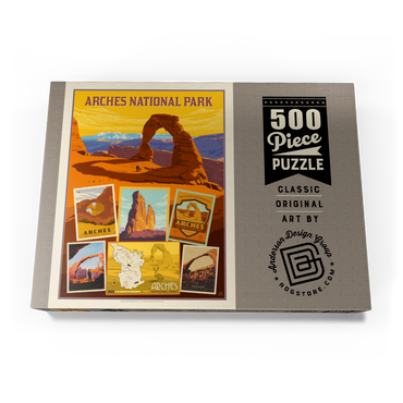 Darstellung des Puzzle Motivs Arches National Park: Collage Print, Vintage Poster 500 Puzzle Schachtel Ansicht3