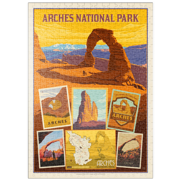 Darstellung des Puzzle Motivs puzzleplate Arches National Park: Collage Print, Vintage Poster 500 Puzzle