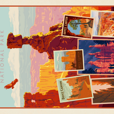 Darstellung des Puzzle Motivs Bryce Canyon National Park: Collage Print, Vintage Poster 1000 Puzzle 3D Modell