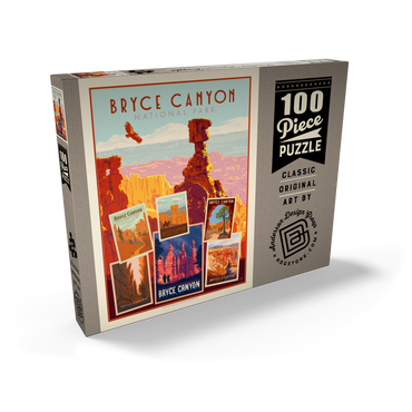 Darstellung des Puzzle Motivs Bryce Canyon National Park: Collage Print, Vintage Poster 100 Puzzle Schachtel Ansicht2