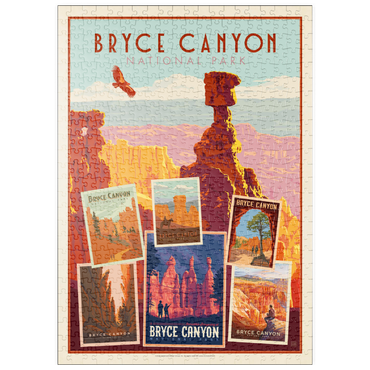 Darstellung des Puzzle Motivs puzzleplate Bryce Canyon National Park: Collage Print, Vintage Poster 500 Puzzle