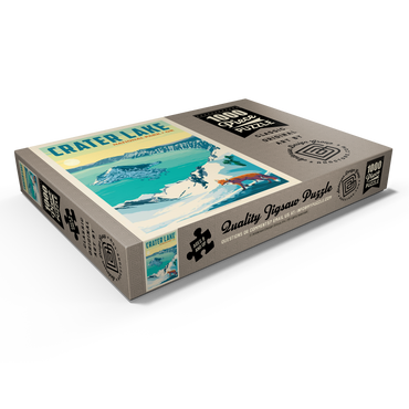 Darstellung des Puzzle Motivs Crater Lake National Park: Winter Fox, Vintage Poster 1000 Puzzle Schachtel Ansicht1