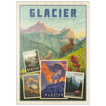 Darstellung des Puzzle Motivs puzzleplate Glacier National Park: Collage Print, Vintage Poster 200 Puzzle