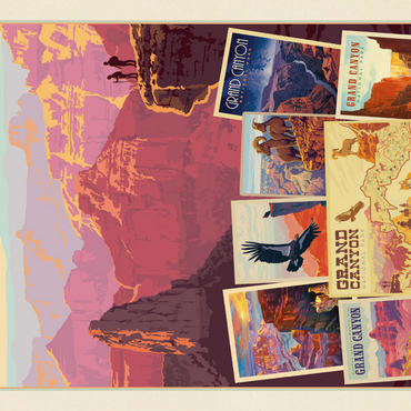 Darstellung des Puzzle Motivs Grand Canyon National Park: Collage Print, Vintage Poster 1000 Puzzle 3D Modell