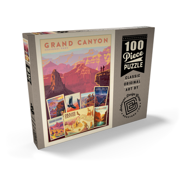 Darstellung des Puzzle Motivs Grand Canyon National Park: Collage Print, Vintage Poster 100 Puzzle Schachtel Ansicht2