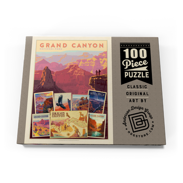 Darstellung des Puzzle Motivs Grand Canyon National Park: Collage Print, Vintage Poster 100 Puzzle Schachtel Ansicht3