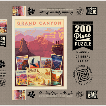 Darstellung des Puzzle Motivs Grand Canyon National Park: Collage Print, Vintage Poster 200 Puzzle Schachtel 3D Modell