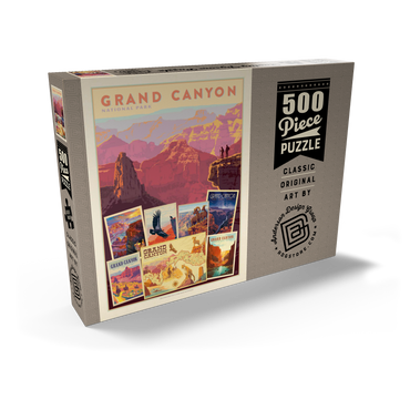 Darstellung des Puzzle Motivs Grand Canyon National Park: Collage Print, Vintage Poster 500 Puzzle Schachtel Ansicht2