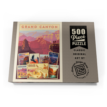 Darstellung des Puzzle Motivs Grand Canyon National Park: Collage Print, Vintage Poster 500 Puzzle Schachtel Ansicht3