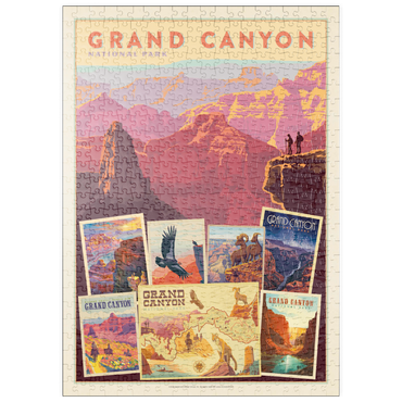 Darstellung des Puzzle Motivs puzzleplate Grand Canyon National Park: Collage Print, Vintage Poster 500 Puzzle