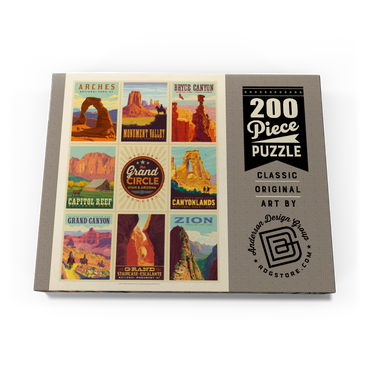 Darstellung des Puzzle Motivs Grand Circle National-Parks: Multi-Image Design, Vintage Poster 200 Puzzle Schachtel Ansicht3