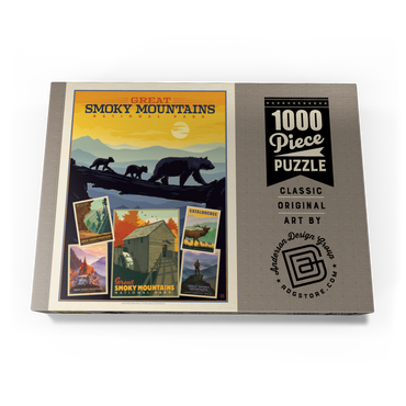 Darstellung des Puzzle Motivs Great Smoky Mountains National Park: Collage Print, Vintage Poster 1000 Puzzle Schachtel Ansicht3
