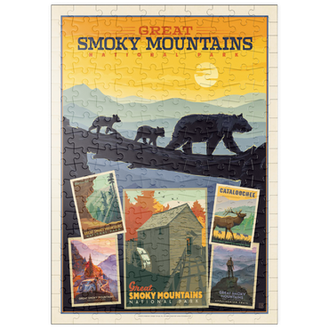 Darstellung des Puzzle Motivs puzzleplate Great Smoky Mountains National Park: Collage Print, Vintage Poster 200 Puzzle