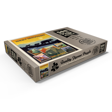 Darstellung des Puzzle Motivs Great Smoky Mountains National Park: Collage Print, Vintage Poster 500 Puzzle Schachtel Ansicht1