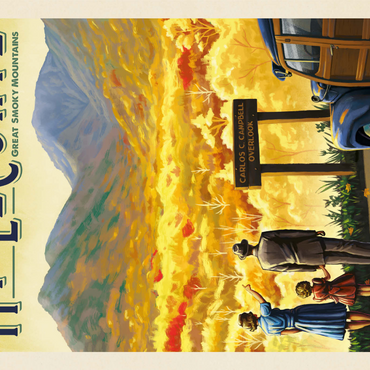 Darstellung des Puzzle Motivs Great Smoky Mountains National Park: Mt. LeConte, Vintage Poster 1000 Puzzle 3D Modell