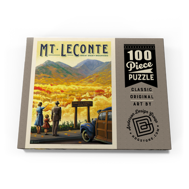 Darstellung des Puzzle Motivs Great Smoky Mountains National Park: Mt. LeConte, Vintage Poster 100 Puzzle Schachtel Ansicht3