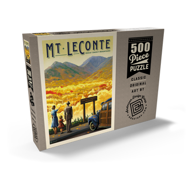 Darstellung des Puzzle Motivs Great Smoky Mountains National Park: Mt. LeConte, Vintage Poster 500 Puzzle Schachtel Ansicht2