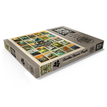Darstellung des Puzzle Motivs Great Smoky Mountains National Park: Multi-Image-Print, Vintage Poster 100 Puzzle Schachtel Ansicht1