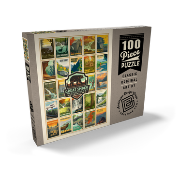 Darstellung des Puzzle Motivs Great Smoky Mountains National Park: Multi-Image-Print, Vintage Poster 100 Puzzle Schachtel Ansicht2