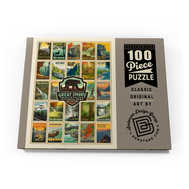 Darstellung des Puzzle Motivs Great Smoky Mountains National Park: Multi-Image-Print, Vintage Poster 100 Puzzle Schachtel Ansicht3