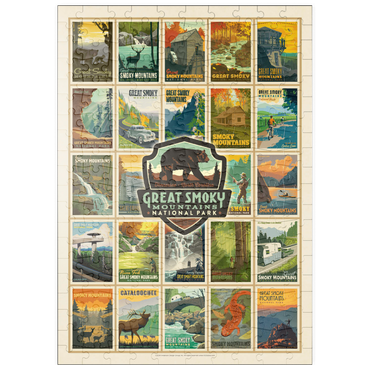 Darstellung des Puzzle Motivs puzzleplate Great Smoky Mountains National Park: Multi-Image-Print, Vintage Poster 200 Puzzle