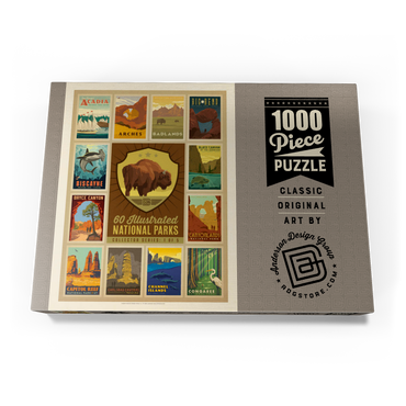 Darstellung des Puzzle Motivs National Parks Collector Series - Edition 1, Vintage Poster 1000 Puzzle Schachtel Ansicht3