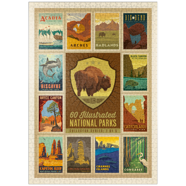 Darstellung des Puzzle Motivs puzzleplate National Parks Collector Series - Edition 1, Vintage Poster 1000 Puzzle