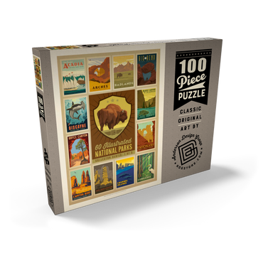 Darstellung des Puzzle Motivs National Parks Collector Series - Edition 1, Vintage Poster 100 Puzzle Schachtel Ansicht2