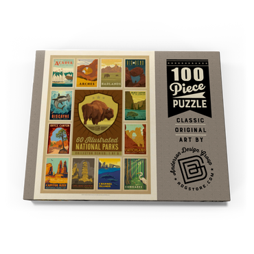 Darstellung des Puzzle Motivs National Parks Collector Series - Edition 1, Vintage Poster 100 Puzzle Schachtel Ansicht3