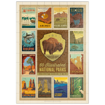 Darstellung des Puzzle Motivs puzzleplate National Parks Collector Series - Edition 1, Vintage Poster 100 Puzzle