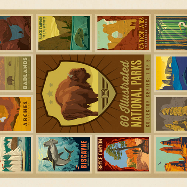 Darstellung des Puzzle Motivs National Parks Collector Series - Edition 1, Vintage Poster 200 Puzzle 3D Modell