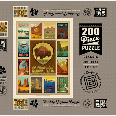 Darstellung des Puzzle Motivs National Parks Collector Series - Edition 1, Vintage Poster 200 Puzzle Schachtel 3D Modell