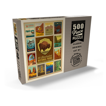 Darstellung des Puzzle Motivs National Parks Collector Series - Edition 1, Vintage Poster 500 Puzzle Schachtel Ansicht2