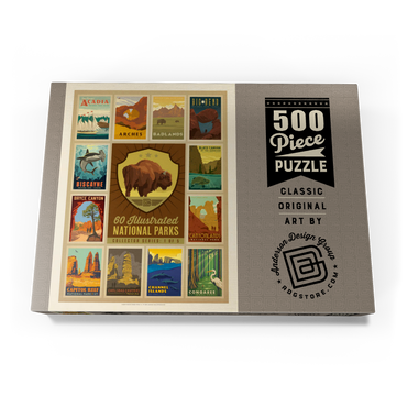 Darstellung des Puzzle Motivs National Parks Collector Series - Edition 1, Vintage Poster 500 Puzzle Schachtel Ansicht3