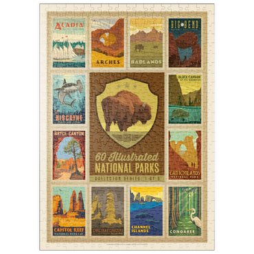 Darstellung des Puzzle Motivs puzzleplate National Parks Collector Series - Edition 1, Vintage Poster 500 Puzzle