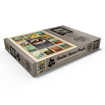Darstellung des Puzzle Motivs National Parks Collector Series - Edition 2, Vintage Poster 1000 Puzzle Schachtel Ansicht1
