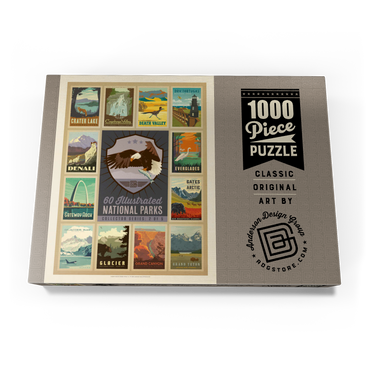 Darstellung des Puzzle Motivs National Parks Collector Series - Edition 2, Vintage Poster 1000 Puzzle Schachtel Ansicht3
