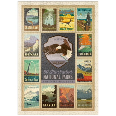 Darstellung des Puzzle Motivs puzzleplate National Parks Collector Series - Edition 2, Vintage Poster 1000 Puzzle