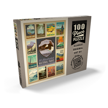 Darstellung des Puzzle Motivs National Parks Collector Series - Edition 2, Vintage Poster 100 Puzzle Schachtel Ansicht2