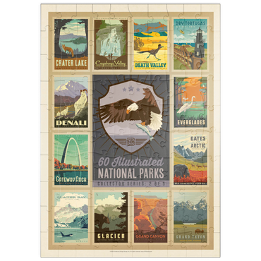 Darstellung des Puzzle Motivs puzzleplate National Parks Collector Series - Edition 2, Vintage Poster 100 Puzzle
