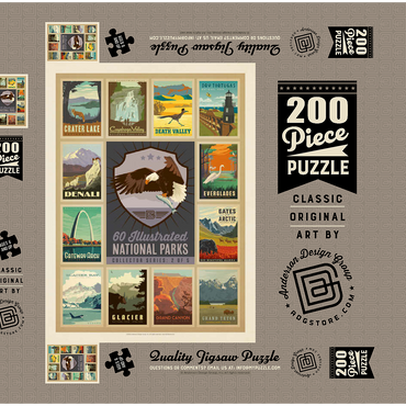 Darstellung des Puzzle Motivs National Parks Collector Series - Edition 2, Vintage Poster 200 Puzzle Schachtel 3D Modell