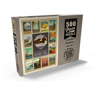 Darstellung des Puzzle Motivs National Parks Collector Series - Edition 2, Vintage Poster 500 Puzzle Schachtel Ansicht2