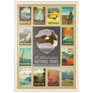 Darstellung des Puzzle Motivs puzzleplate National Parks Collector Series - Edition 2, Vintage Poster 500 Puzzle